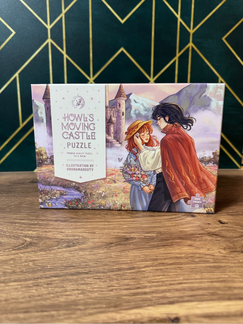 Howl's Moving Castle 1000-Piece Puzzle - Illustrated Romantic Scene